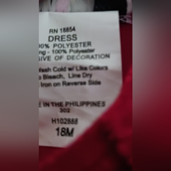 Rare Editions New Red Velvet dress. Beautiful. Size 18 months - Picture 8 of 9